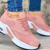 Ladies Sneakers Spring and Autumn New Lace Up Wedge Platform Shoes Ladies Outdoor Fashion Air Cushion Casual Runing