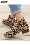 Women Ankle Boots 2023 Autumn Low Heels Solid Colors Platform Sexy Ladies Pumps Zipper Shoes Botas De Mujer