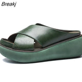 Summer New Fashion Women's Flip Flops Platform Shoes Women's Beach Shoes Round Head Women's Slippers Shoes for