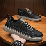 Men Fashion shoes lace up Sneakers High Quality genuine Leather Men Casual Shoes Flat White Shoes Man Designer