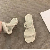 Open Toe Summer Slipper Ladies Outdoor Elegant Slides Sandals Flats Heels Slip On High Quality Women