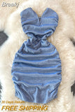 Summer Women Dress Sexy Strapless Mini Bodycon Dress Fashion Clothes Solid Sleeveless Slim Ruched Bandage Club Dress