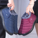 Snow Boots 2022 New Waterproof Ankle Boots Warm Plush Women Boots Slip-on Female Winter Flat Casual Shoes Women