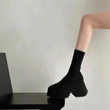 Super High Heels Chelsea Boots Women Shoes 2023 New Chunky Ladies Shoes Sexy Pumps Platform Goth Motorcycle Snow