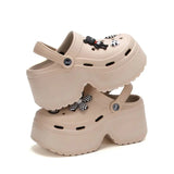 Women's Fashion Diy Clogs Platform Sandals 2024 Summer Thick Bottom Garden Shoes for Women Closed Toe Chunky Beach