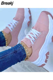 Sneakers 2023 Black Thick Sole Designer Breathable Lace Up Fashion Ladies Athletic ShoesHeightening Vulcanized