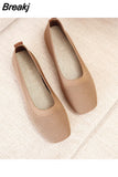 of Women 2023 Summer Fashion Knitted Mesh Breathable Ladies Loafers Comfort Square Toe Casual Flats Zapatos De