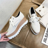 Breakj New Women Flat Platform Shoes Slip on Moccains Ladies Casual Shoes Woman Thick Sole Brogue Creepers Frenulum