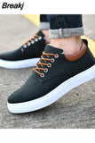 Men Canvas Slippers Male Loafers Casual Flat Canvas Black Spring Summer Plus Size 45