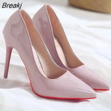 For Women 2023 Spring High Heel Pumps Sexy Foot Fetish Alternative Passion Sexy Red Bottom Pointed 10 CM Zapatos De