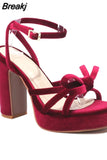 Platform Chunky Heels Sandals 2023 Brand New Spring Summer Fashion Ankle Strap comfy Walking Office Lady Woman