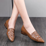 New Mid Heel Casual Shoes for Women Heels Wedding Hollow Out Black Square Heel Formal Shoes Work Lady Fall Zapatilla