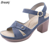 Heels Sandals Women Summer Shoes Casual Women Sandals Brand Ladies High Heels Mother Shoes Square Heel 7.5cm