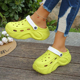 Closed Toe Chunky Platform Sandals Women Soft Hollow Out Thick Solde Slippers Woman Mixed Color Summer Beach