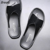Dress Men Sandals Leather New 2023 Fashion Vintage Men Shoes High Quality Soft Comfort Casual Flats Beach Male