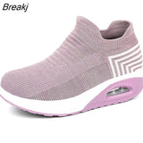 Women Casual Shoes Fashion Mesh Breathable Wedge Sneakers Lightweight Comfortable Air Cushion Loafers Tenis Fashion