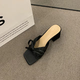 Women Sandals Slippers High Heels Luxury Designer Black Chunky Heel Casual Shoes Pumps Party Wedding Pink White