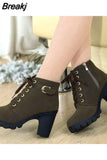 Autumn Women Boots Ladies Thick Fur Ankle Boots Plus Size Women Pumps Women High Heel Platform Rubber Shoes Snow