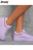 Women's Shoes Casual Female Sneakers Autumn Metal Chain Modis Flats Round Toe Fall Small Buckle New 2023 Dress Big Size