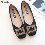 New Fashion Summer Elegant Women Flat Comfortable Outdoor Casual Shoes Pumps Metal Decoration Slip-on Modern Woman