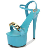 Decoration Buckle Strap Women Shoes New Chunky Heel Sandals Summer Platform High Heels Nightclub Party Pole Dance