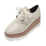 Breakj New Women Flat Platform Shoes Slip on Moccains Ladies Casual Shoes Woman Thick Sole Brogue Creepers Frenulum