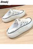 Half Slippers Women's Outerwear Shoes Summer New Leisure Slip on Red Sneaker Slides Platform Casual Pantuflas De