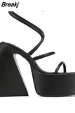 New Platform Sandals For Women Hoof Heels High Platform Chunky Heels 2023 Summer Sexy Elegant Fashion Woman Sandals