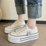 Summer New Thick Soles Increase Slippers Trend All Lazy People A Slip-on Half Drag Fashion Casual Canvas Shoes