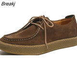 Men's Shoes Lace up Leather Casual Shoes Spring Autumn Male Sneakers Designer Man Shoes Genuine Leather Barefoot