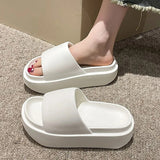 EVA Thick Sole Slippers for Women Summer 2024 Fashion Home Platform Slippers Woman Open Toe Non Slip Beach Slides