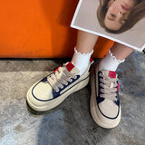 Mujer 2024 Women Vulcanized Shoes Platform Casual Sneakers Fashion Lace Up Outdoor Sport Running Comfortable