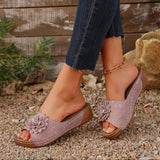 Breakj Women's Shoes 2025 Spring And Summer New Slope And Open Toe Wearing Slippers Women Cool