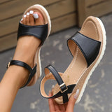 Ankle Buckle Wedges Sandals for Women Summer 2023 Patchwork Platform Sandles Woman Thick Sole Gladiator Sandalias