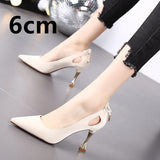 Female Casual High Quality Pointed Toe Yellow Slip on Stiletto Heels for Office Women Party Black Heel Shoes Zapatos