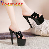 Stage Sandals Summer Model Extreme High Heels 16CM Women Thick Platform Slippers Europe And America Strip Show