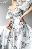Floral Chiffon Dress Office Lady Elegant Casual Midi Dress Women Beach Short Sleeve Fashion Sundress Korean Summer