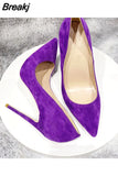 color pointed toe 12cm high thin heels concise classic work party dating cozy plus size 33-45 women pump RM029