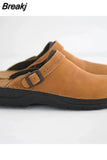 Size 39-48 Summer Sandals Men PU Leather Classic Solid Slippers 2023 Slipper Outdoor Rubber Retro Men Flip Flops