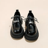 shoes Women Pumps Derby Oxfords Loafers Chunky Heel Platform Ladies Shoes Female Casual Retro College Daily