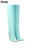 Women Knee High Boots Pointed Toe High Heel Ladies Shoes Party Shoes Stiletto Demonia Boots Stretch Cloth Boots For Women