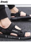 Men shoes Gladiator Men's Sandals Roman Men Shoes Summer Flip Flops Gray Black Flat Sandals Large Size