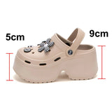Women's Fashion Diy Clogs Platform Sandals 2024 Summer Thick Bottom Garden Shoes for Women Closed Toe Chunky Beach