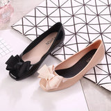 Women Cute Light Weight Black Slip on Flat Shoes Lady Casual Bow Tie Comfortable Shoes Female Cool Spring Summer Shoes