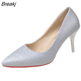 For Women 2023 Spring High Heel Pumps Sexy Foot Fetish Alternative Passion Sexy Red Bottom Pointed 10 CM Zapatos De