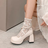 Retro Cross-Tie Pumps Spring Elegant Mary Janes Round Toe Shoes Ladies Fashion Sweet Lolita Shoes wedding party