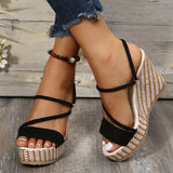 New Fashion Wedge Sandals Women Summer Platform Super High Heels Female Sandals Open Toe Thick Bottom Beach Shoes