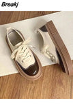 for Women Lace Up Black Woman Footwear Japanese Style Lolita Leather Mary Jane Gothic Cotton Original 2023 New In
