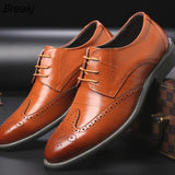 Tan / Black / Brown Dress Shoes Mens Business Shoes Genuine Leather Oxford Social Shoes Boys Prom Shoes