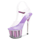 Tube Dancing Shoes High-heeled Shoes Sandals Thin-heeled 17cm Sexy Sequins Platform Hate Sky high-heeled Shoes